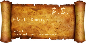 Páli Dominik névjegykártya